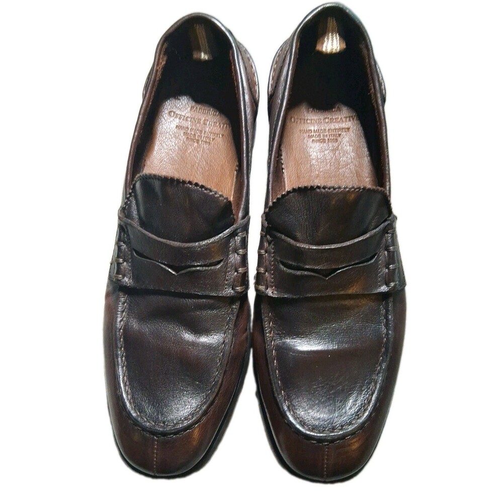 Officine Creative Men’s Penny Loafers EU 41 Dark Brown Leather Made in Italy